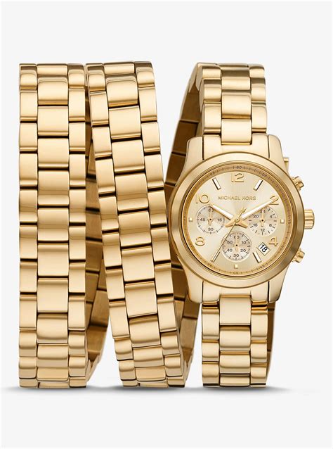 michael kors gold runway watch uk|Michael Kors stainless steel watch.